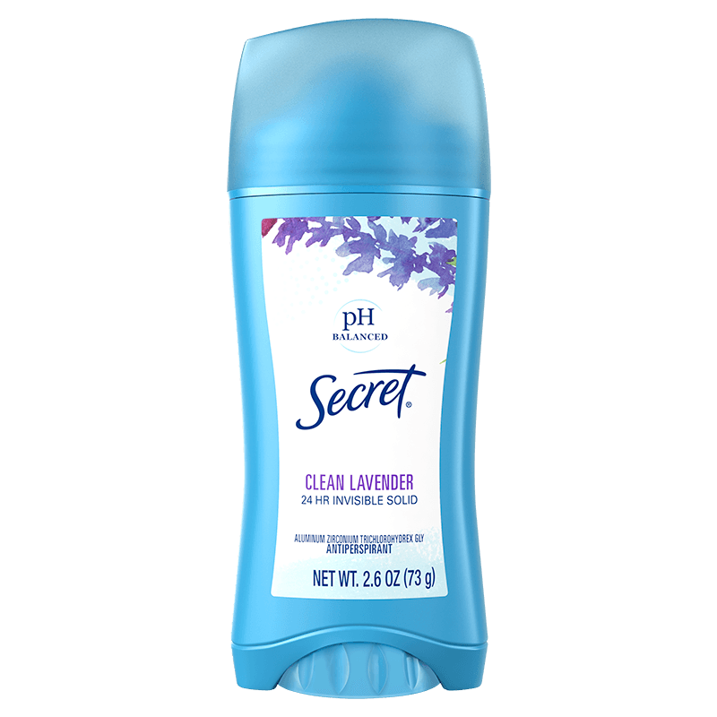 Secret Invisible Solid Antiperspirant & Deodorant, Clean Lavender -