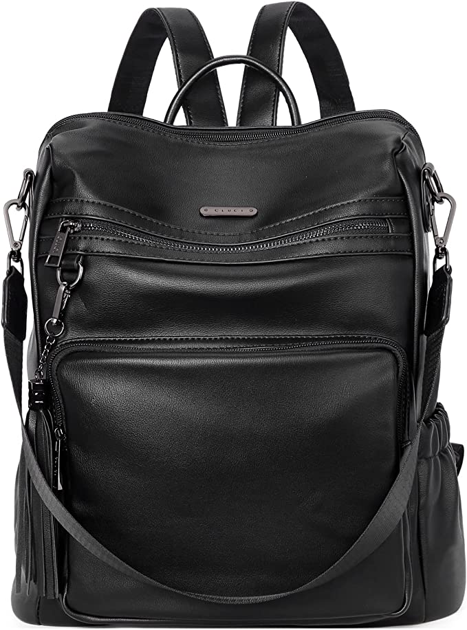 Cluci backpack purse for women fashion leather designer travel large ladies shoulder bags with tassel best sale