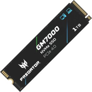 Predator M.2 SSD 1TB GM7000 with DRAM cache NVMe 1.4 2280 PCIe Gen4×4 Ultra high speed (maximum read: 7400MB/s, max write: 6700MB/s) 3D NAND TLC Internal SSD Compatible with PS5 Pro - BL.9BWWR.105